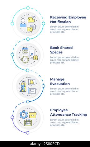 Die VMS-Software verfügt über eine Infografik-Designvorlage Stock Vektor