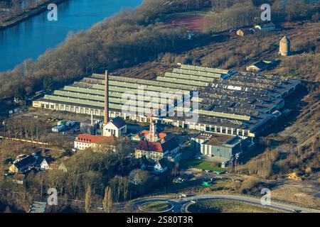 Luftaufnahme, Baustelle für geplante Duisburger Wohnquartier am ehemaligen Rangierbahnhof Wedau, an der Sechs-Seen-Platte, Wedau, Duisbur Stockfoto
