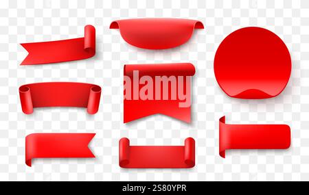 Aufkleber-Set, Sammelemblem, Verkaufsbanner, Papieretikett. Vektorabbildung Stock Vektor