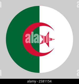 Flagge Algeriens runde Form, Nationalsymbol Stock Vektor