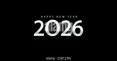 Wir freuen uns auf eine gute Zukunft Happy New Year 2026 Stock Vektor