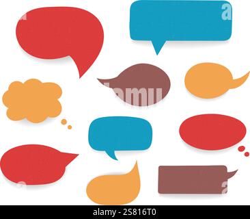Satz farbiger handgezeichneter Sprechblasen, Vektor-eps10-Illustration Stock Vektor