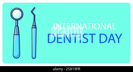 Internationaler Zahnarzttag. Vektorabbildung. Stock Vektor