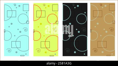 Vektorset abstrakter kreativer Hintergründe im minimalistischen trendigen Stil für Social-Media-Geschichten Stock Vektor