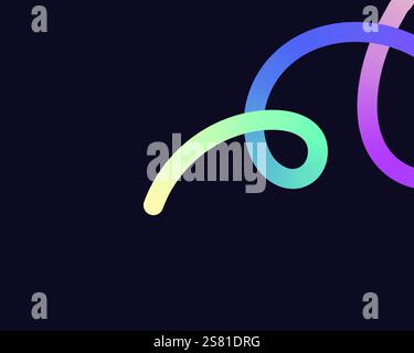 Helle, neonfarbene Formen mit glatten Kurven und Schleifen. Lebendige Farben übergehen durch nahtlose Verläufe und mischen Farbtöne wie Rosa, Blau, Grün, A Stock Vektor