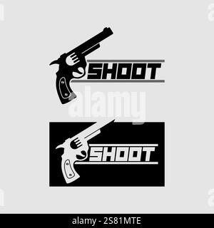 Pistole Logo-Symbol und taktische Design Pistolen Vektor-Illustration Stock Vektor