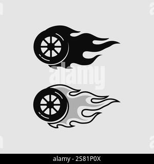 Renn- und Speed-Logo-Symbol Vektor Renn Flag Renn Illustration Logo-Design Stock Vektor