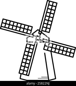 Windmühle - Vektorsymbol Stock Vektor