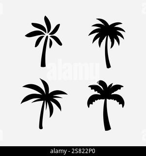 Palm Tree Beach Vintage-Ikone. Stock Vektor