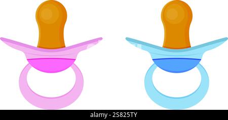 Baby Schnuller Set für Mädchen und Jungen. Stock Vektor