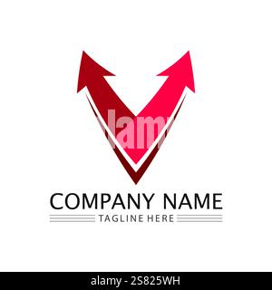 Pfeil vector illustration symbol Logo Template Design Stock Vektor