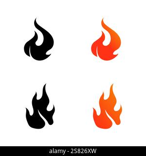 Design-Vorlage für Symbol für Feuerflamme Stock Vektor