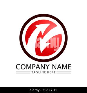 Pfeil vector illustration symbol Logo Template Design Stock Vektor