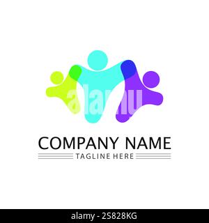 Gemeinschaft, Netzwerk und soziale Icon Design vorlage Stock Vektor