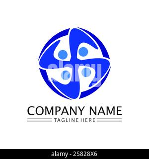 Personensymbol Arbeitsgruppe Vektorlogo-Design Stock Vektor