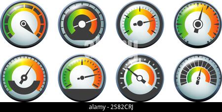 Tachometer-Emblem-Set Stock Vektor