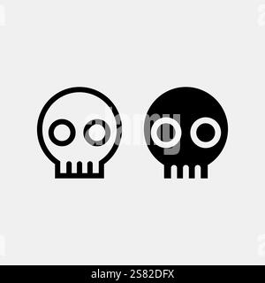 Vektor-Grafik-Illustration mit Totenkopf und Knochen-Symbol Stock Vektor