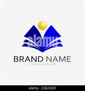 Buch Logo Vektor und Illustration Bildungssymbol Stock Vektor
