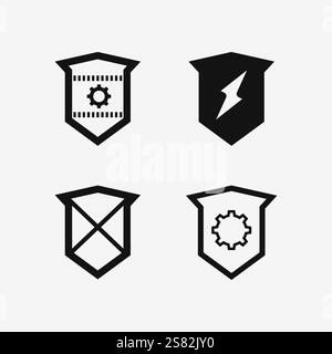 Schild Logo Design Vektor, Schild Emblem Logo Vorlage, Logosymbol Symbol-Vektor Stock Vektor