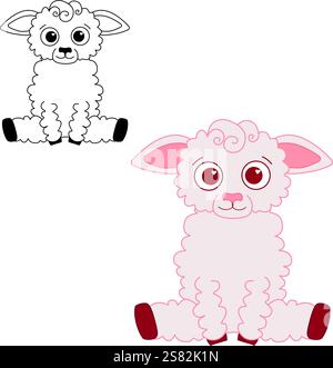 Schöne Cartoon-Vektor-Schafe Stock Vektor