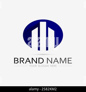 Gebäude Logo Vektor Illustration Design, Immobilien Logo Vorlage, Logo Symbol Symbol Stock Vektor