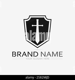 Schild Logo Design Vektor, Schild Emblem Logo Vorlage, Logosymbol Symbol-Vektor Stock Vektor