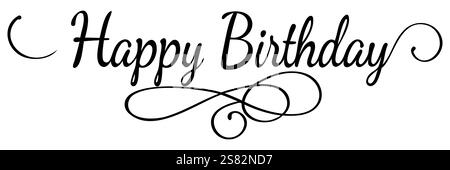 Alles Gute zum Geburtstag kalligraphischer Text-Inschrift-Effekt-Wunsch. Stock Vektor