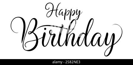 Alles Gute zum Geburtstag kalligraphischer Text-Inschrift-Effekt-Wunsch. Stock Vektor