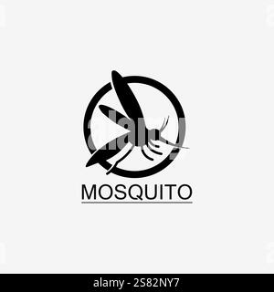 Mosquito-Symbol und Tierillustration-Grafik mit Insektenlogo Stock Vektor
