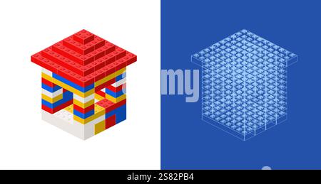 Projektidee und -Umsetzung im Haus. Vektorabbildung Stock Vektor