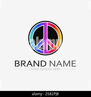 Peace Logo und Design Vektor Illustration Konzept Design Stock Vektor