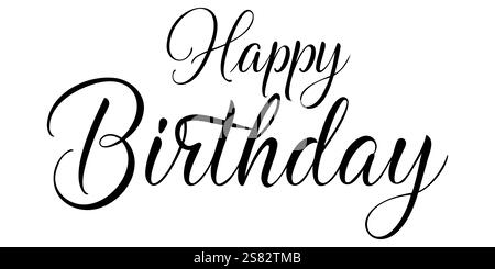 Alles Gute zum Geburtstag kalligraphischer Text-Inschrift-Effekt-Wunsch. Stock Vektor
