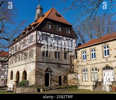 Baudenkmal in Warburg, altes Rathaus zwischen den Städten, erbaut 1568 an der Grenze zwischen Alt- und Neustadt Stockfoto