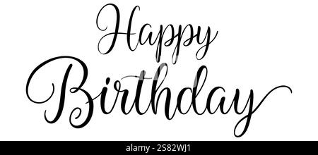 Alles Gute zum Geburtstag kalligraphischer Text-Inschrift-Effekt-Wunsch. Stock Vektor