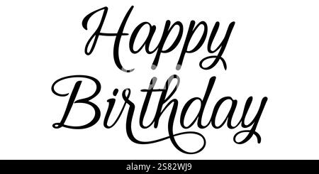 Alles Gute zum Geburtstag kalligraphischer Text-Inschrift-Effekt-Wunsch. Stock Vektor