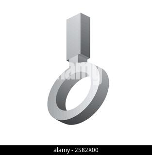 Graues Lupensymbol auf weißem Hintergrund. Lupensuchsymbol zum Suchen, Lesen, Suchen und Analysieren von Informationen. Vektorabbildung. Stock Vektor