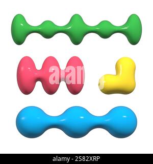 3D-Kollektion abstrakter Formen Stock Vektor