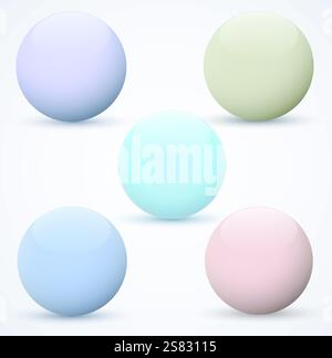 Set von Kugeln auf weißem Hintergrund. Vektorabbildung Stock Vektor