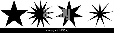Sternsymbol in Schwarz, isoliert Stock Vektor