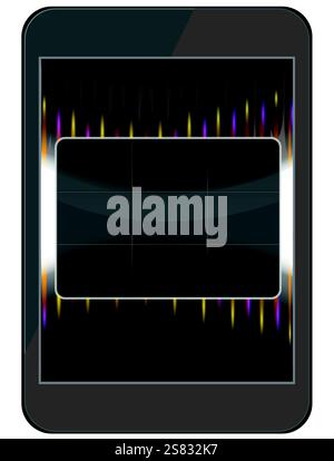 Layout-Telefon mit Glasschnittstelle. Konstruktionselement. Stock Vektor