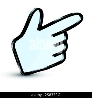 3D-Zeiger in Form einer Hand. EPS 10 Stock Vektor