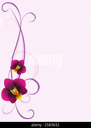 Floraler Hintergrund mit Orchideenblumen, Designelement. Stock Vektor