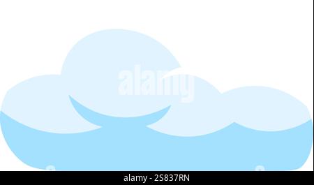 Minimalistische Vektor-Illustration einer hellblauen Wolke, die in einem klaren Himmel schwimmt und ein Gefühl von Frieden und Ruhe hervorruft, ideal für Kinder Stock Vektor