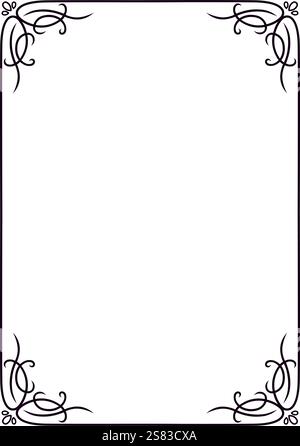 Dekorativer Rahmen mit eleganten Blumenecken, die eine raffinierte Borte bilden, ideal für Zertifikate, Einladungen oder Vintage-Designs, die einen besonderen Touch verleihen Stock Vektor