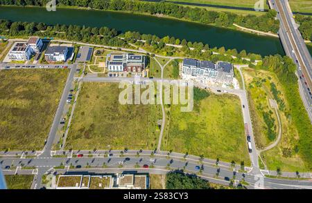 Luftaufnahme, Neubaustelle Lübecker Straße und Johannes-Rau-Allee für die Wohnanlage Graf Bismarck am Rhein-Herne-Kanal Stockfoto