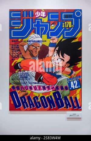 tokio, japan - 06. oktober 2024: Das 5. Cover zeigt Son Goku Fighting Nam im Magazin Monthly Weekly Jump 1985. Stockfoto
