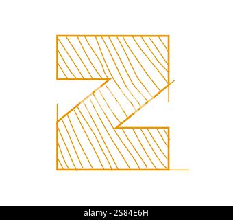 Schriftart für Schulbildung Z-Buchstabe. Kind lernen Englisch Alphabet Symbol, Bildung Cartoon Vektor lateinischen Schriftsatz Element oder Kind lustiges Zubehör ABC Schriftart handgeschriebener Buchstabe Stock Vektor