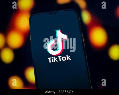 SUQIAN, CHINA - 21. JANUAR 2025 - ein Foto zeigt das TikTok Logo in Suqian, Provinz Jiangsu, China, 21. Januar 2025. Stockfoto