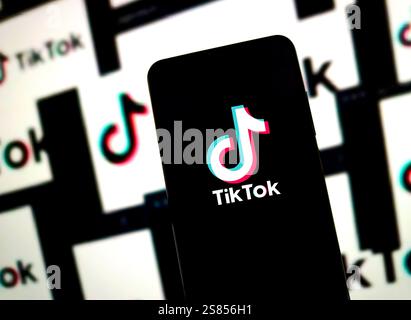 SUQIAN, CHINA - 21. JANUAR 2025 - ein Foto zeigt das TikTok Logo in Suqian, Provinz Jiangsu, China, 21. Januar 2025. Stockfoto