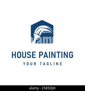 Creative House Paint Brush Logo Design Einzigartiges Symbol Für Farben Stock Vektor